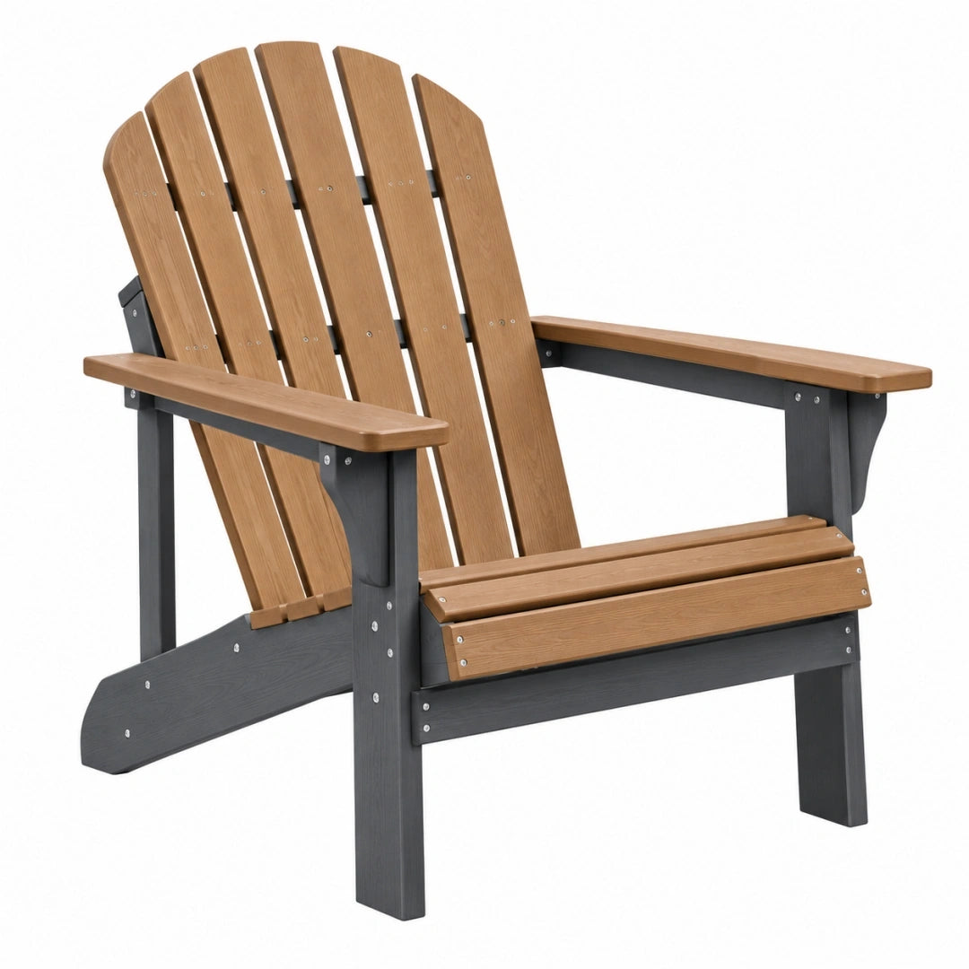 Krzesło ogrodowe Adirondack 80 x 90 x 98 cm brązowo-czarne z tworzywa sztucznego z podłokietnikami
