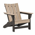 Fotel ogrodowy 80 x 76 x 95 cm z tworzywa sztucznego beżowo-czarny w stylu Adirondack