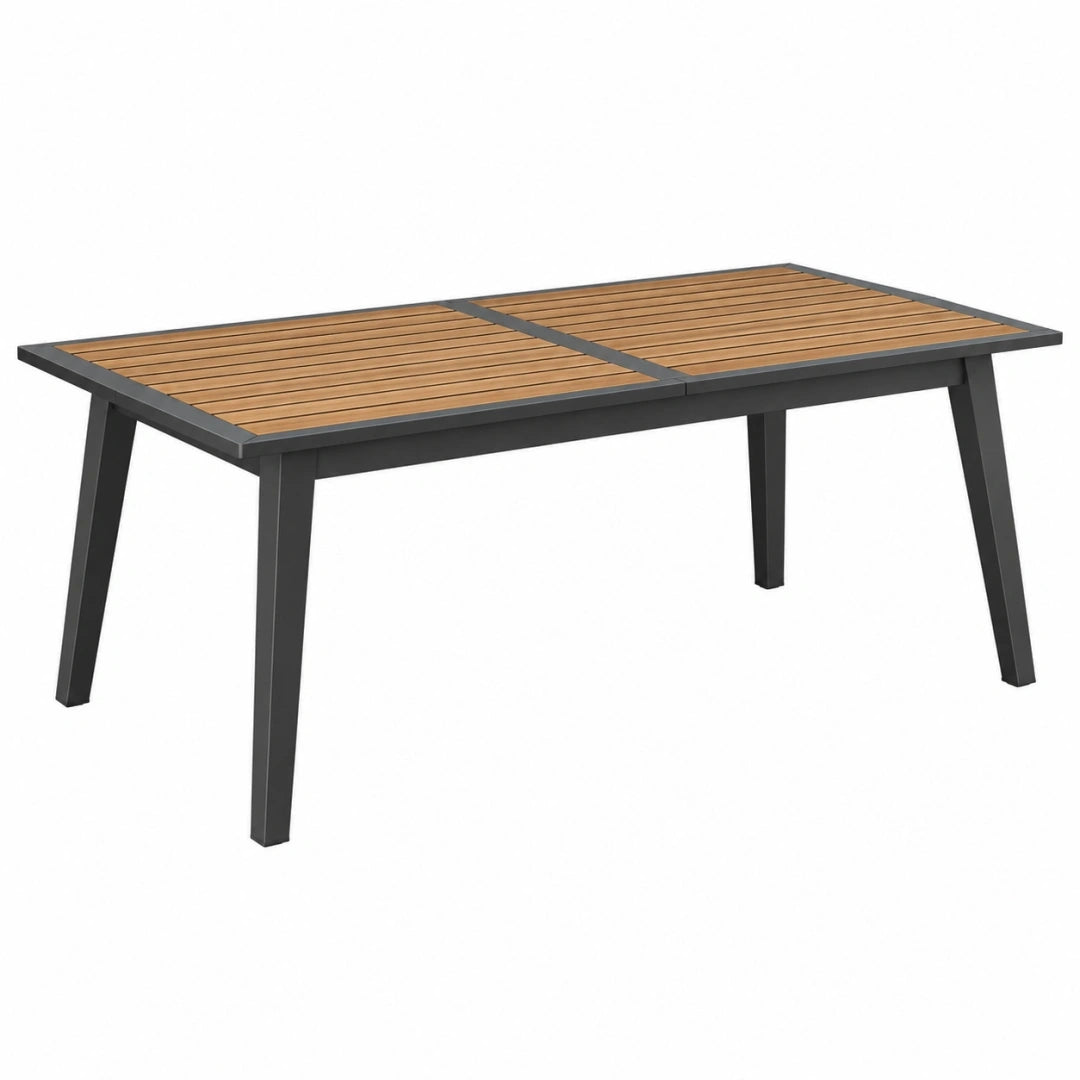 Stół ogrodowy 180 x 90 x 75 cm aluminiowy brązowo-czarny prostokątny