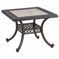 Stół ogrodowy 76 x 76 x 72 cm z metalową ramą i ceramicznym blatem brązowy klasyczny