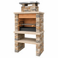 Grill ogrodowy 100 x 70 x 210 cm z kamienia naturalnego i cegły szamotowej z rusztem